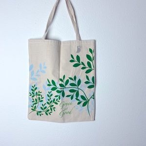 3D Green Leaf Graphic Book Shoppers Tote Bags #345